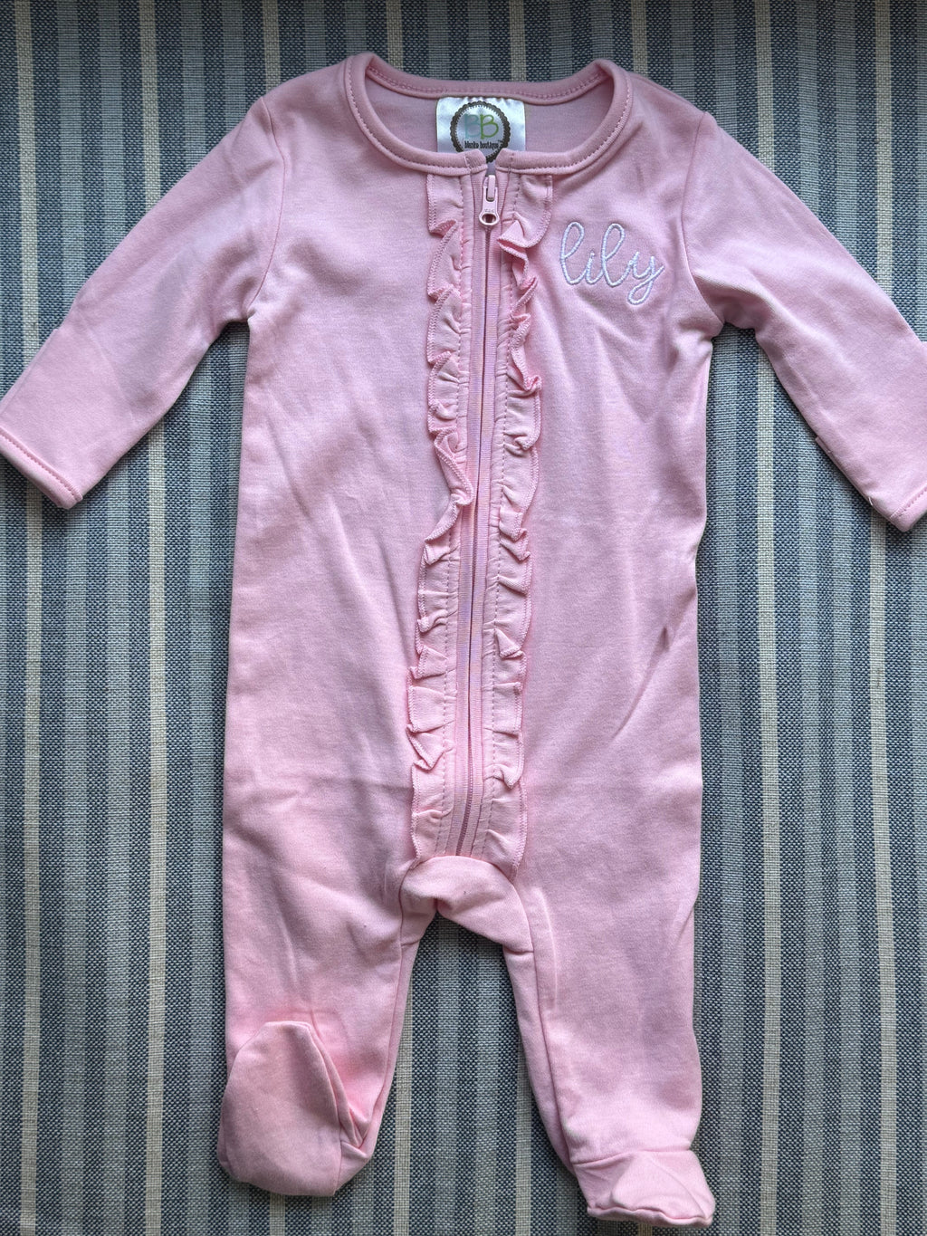 Baby Ruffle Zipped Sleeper
