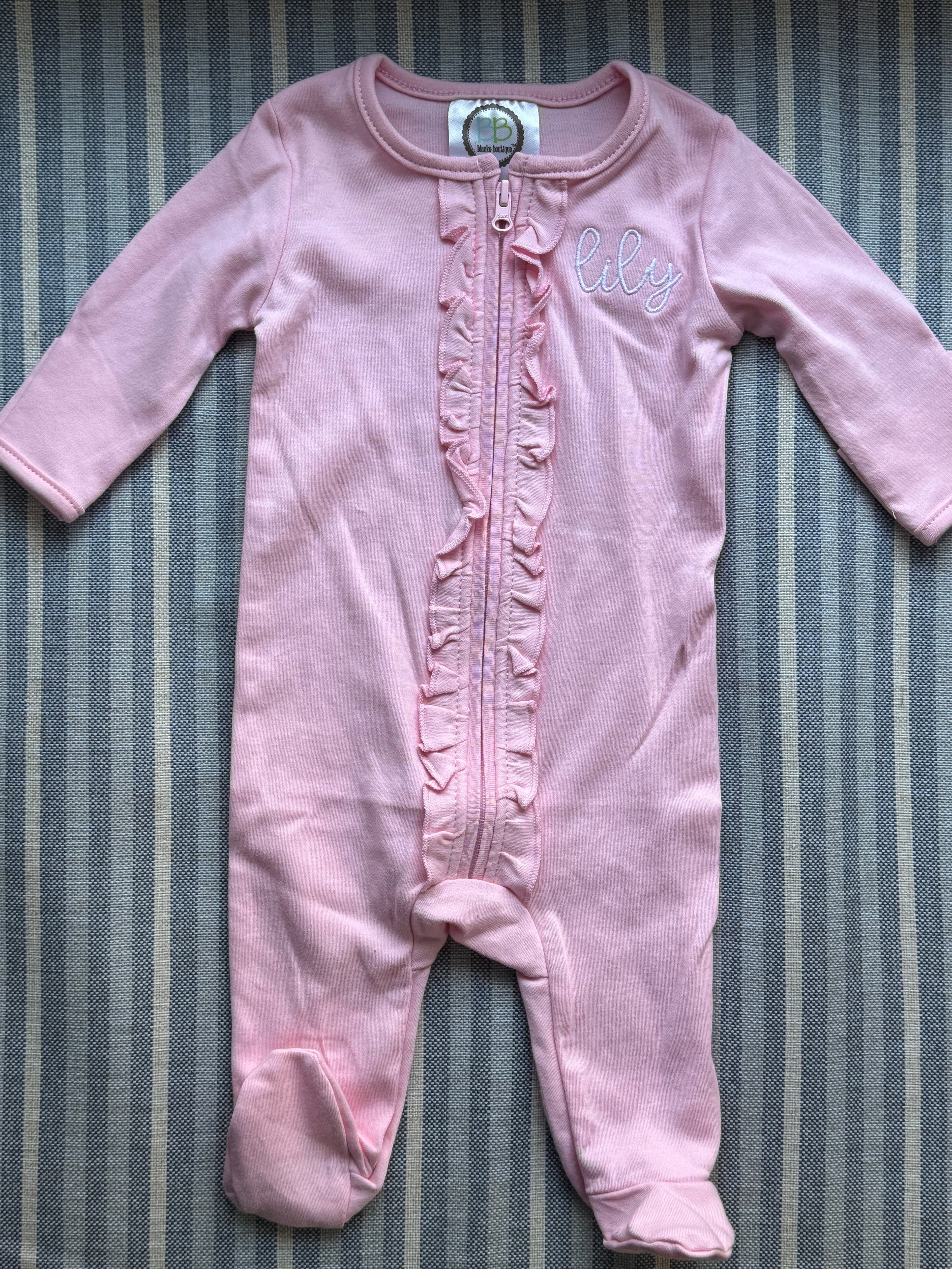 Baby Ruffle Zipped Sleeper