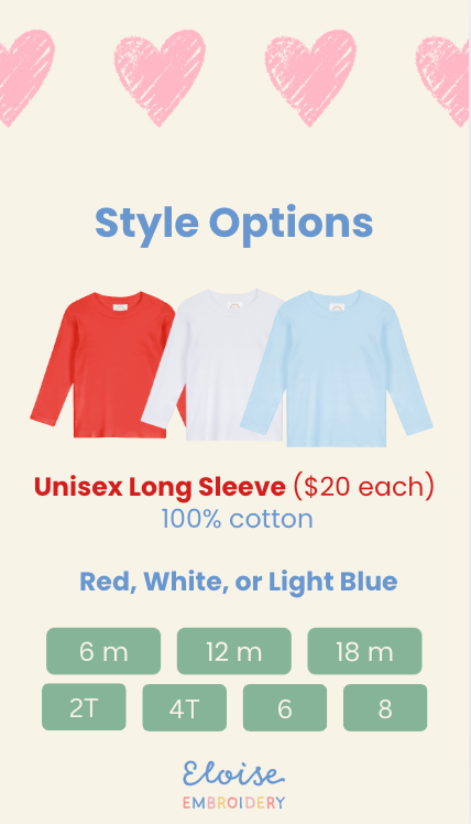 Valentine's Day: Long Sleeve (Unisex or Puff Sleeve)