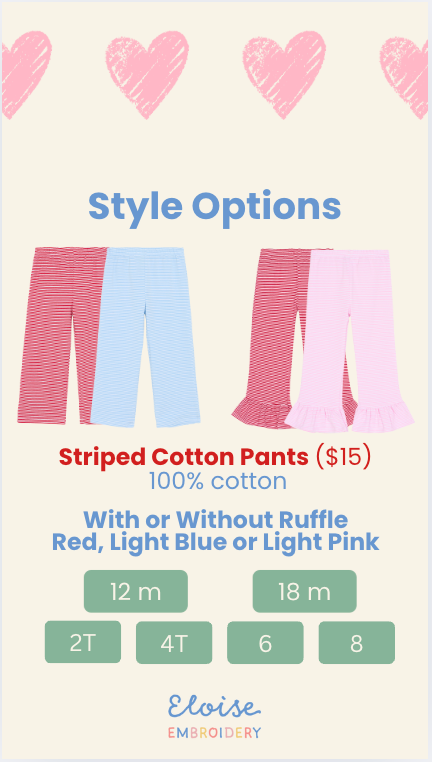 Valentine's Day Presale: Striped Cotton Pants